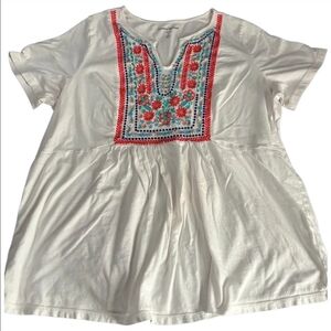 Women's Within V-Neck Embroidered Top-Size 14-16